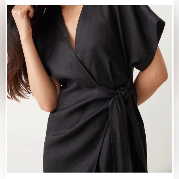 And Other Stories Linen Wrap Mini Dress , size 6 - Picture 4 of 12